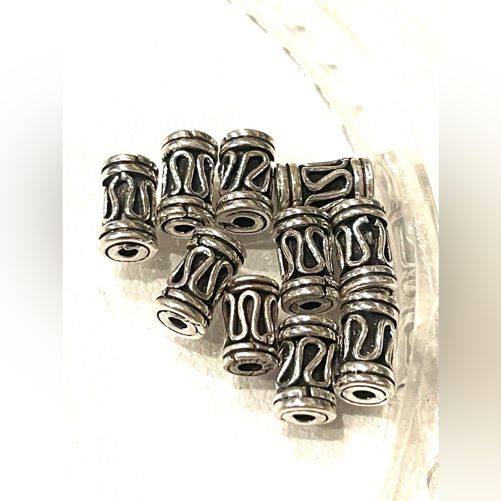 10 Sterling Bali Column Beads